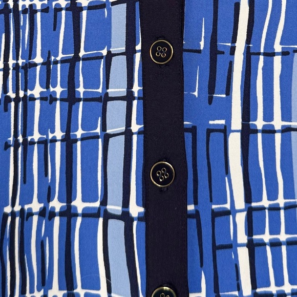 J. McLaughlin Biscayne Dress Nautical Blues Knee Length Catalina Cloth Size M - Picture 10 of 12